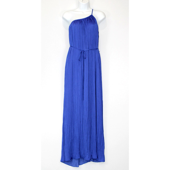 B0 NWoT BANANA REPUBLIC One Shoulder Pleated Maxi Lined Dress Purple Size S $160 - Picture 2 of 5